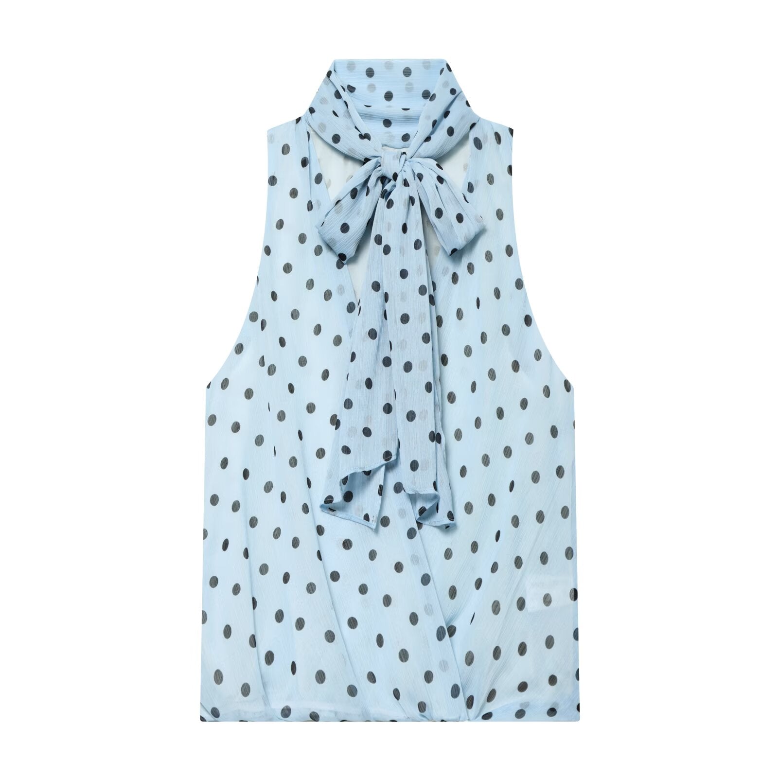suit Women's 2 pieces polka dot lace up MIDI skirt+polka dot bow top