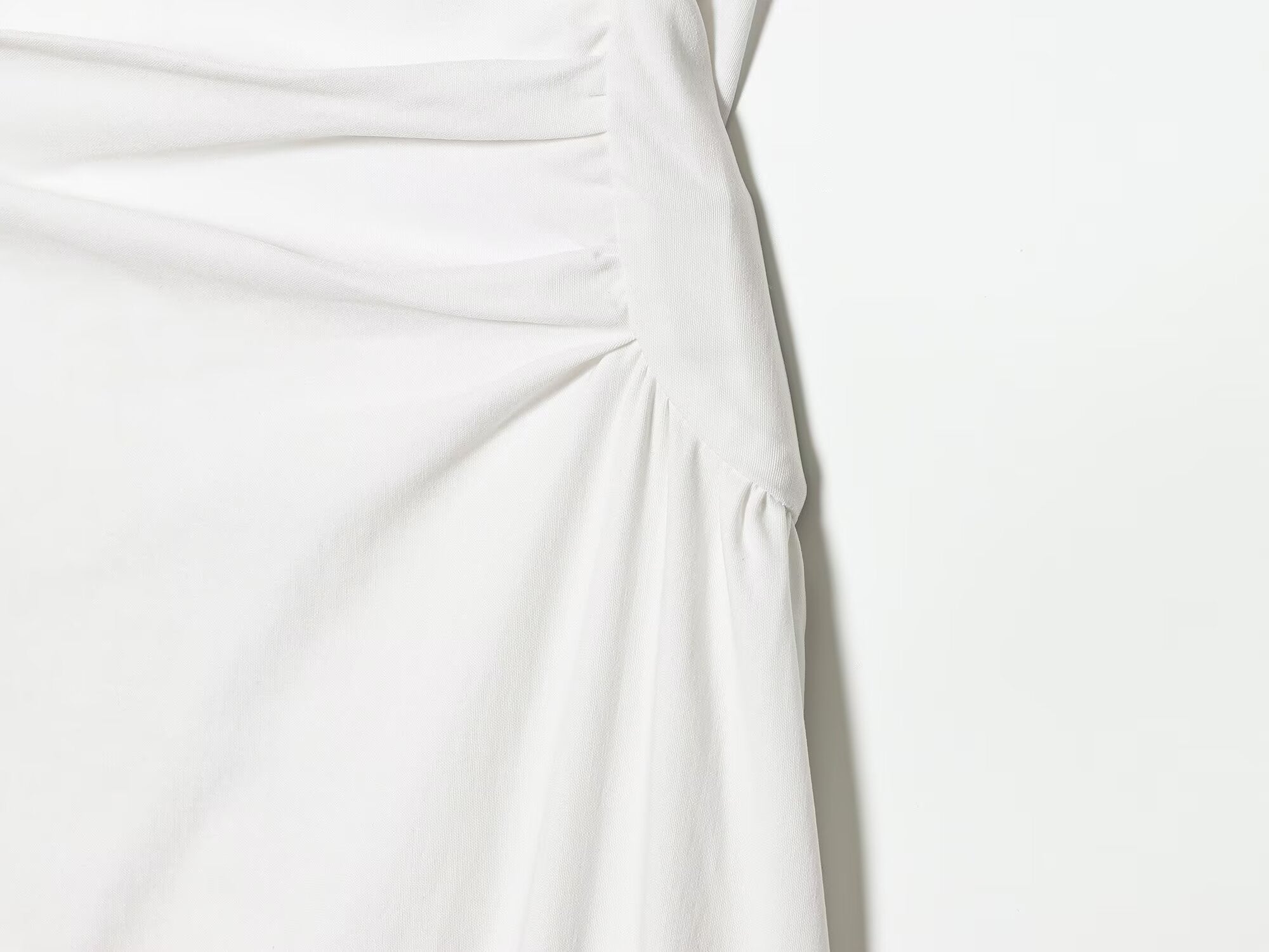 Women's U-neck pleated waist MIDI dress