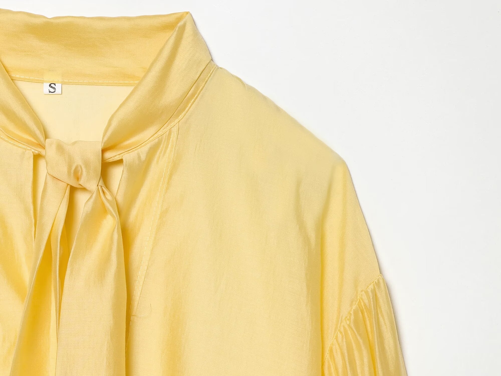 Women's scarf decoration casual satin textured shirt