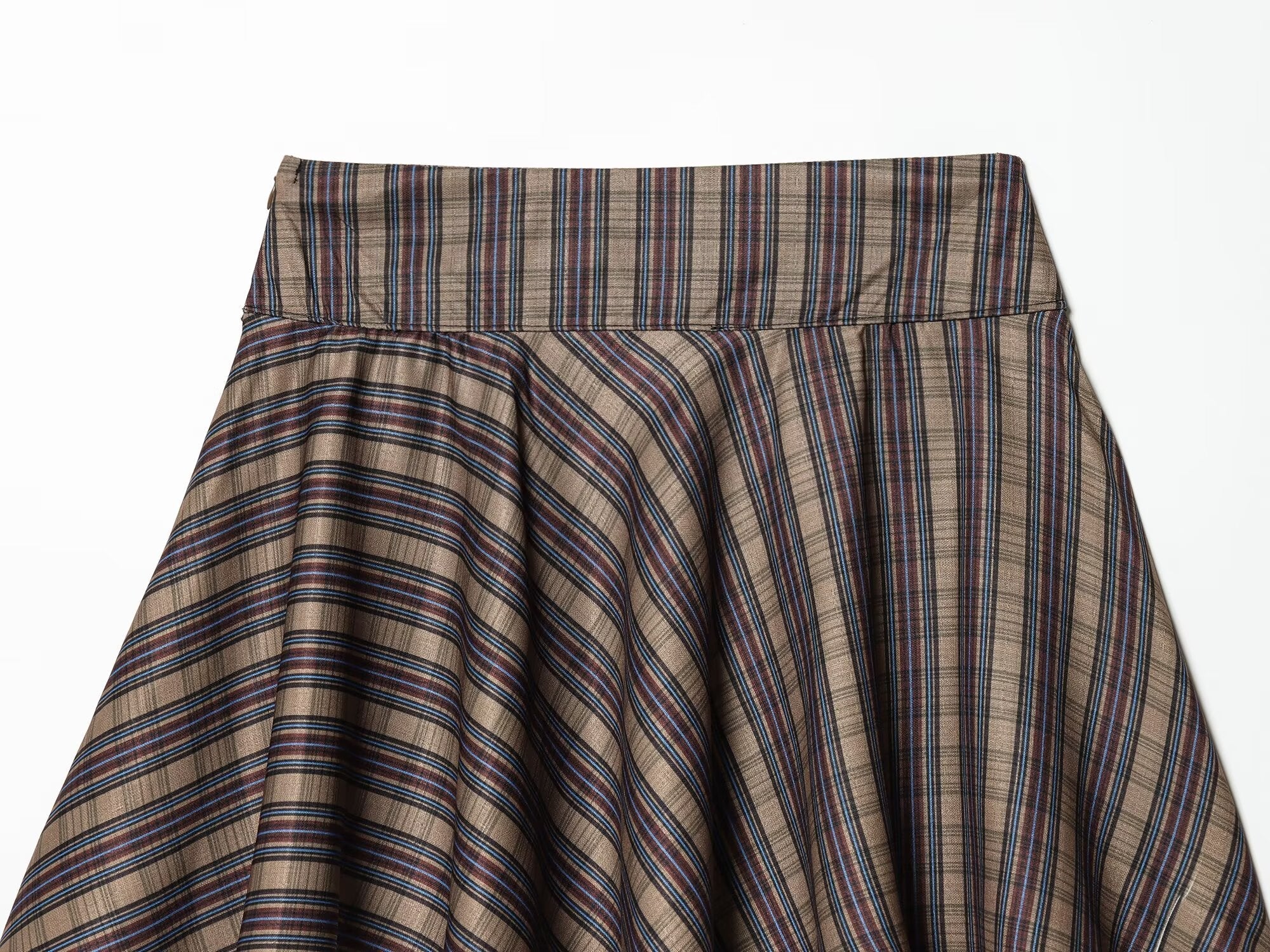 Women's straps decorative casual plaid mini skirt