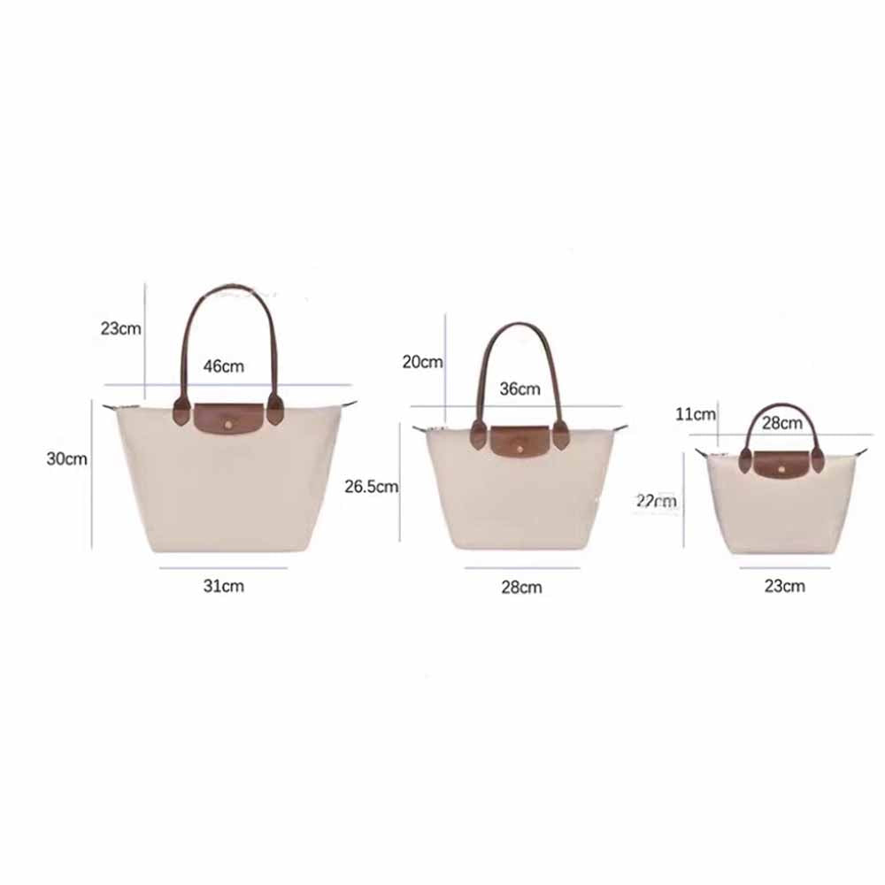 #576 Women's New Joker Nylon Jiaozi Handbag Embroidered Large Tote Waterproof Folding Shoulder Bag.
