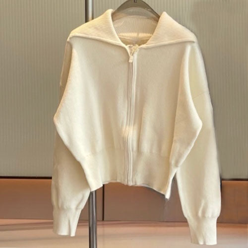 Women's new lapel sweater knit cardigan