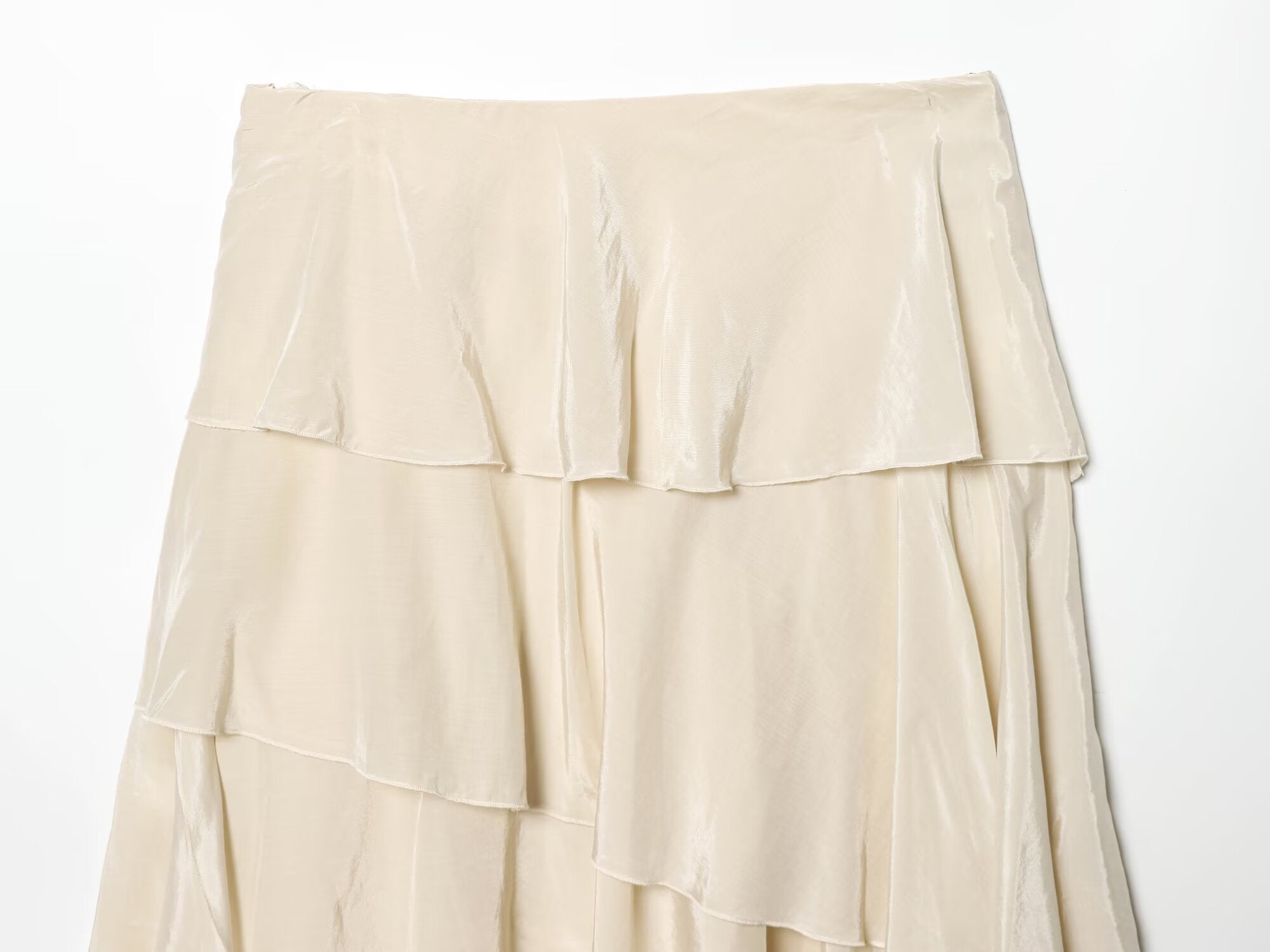 Women's layered decoration asymmetrical MIDI skirt