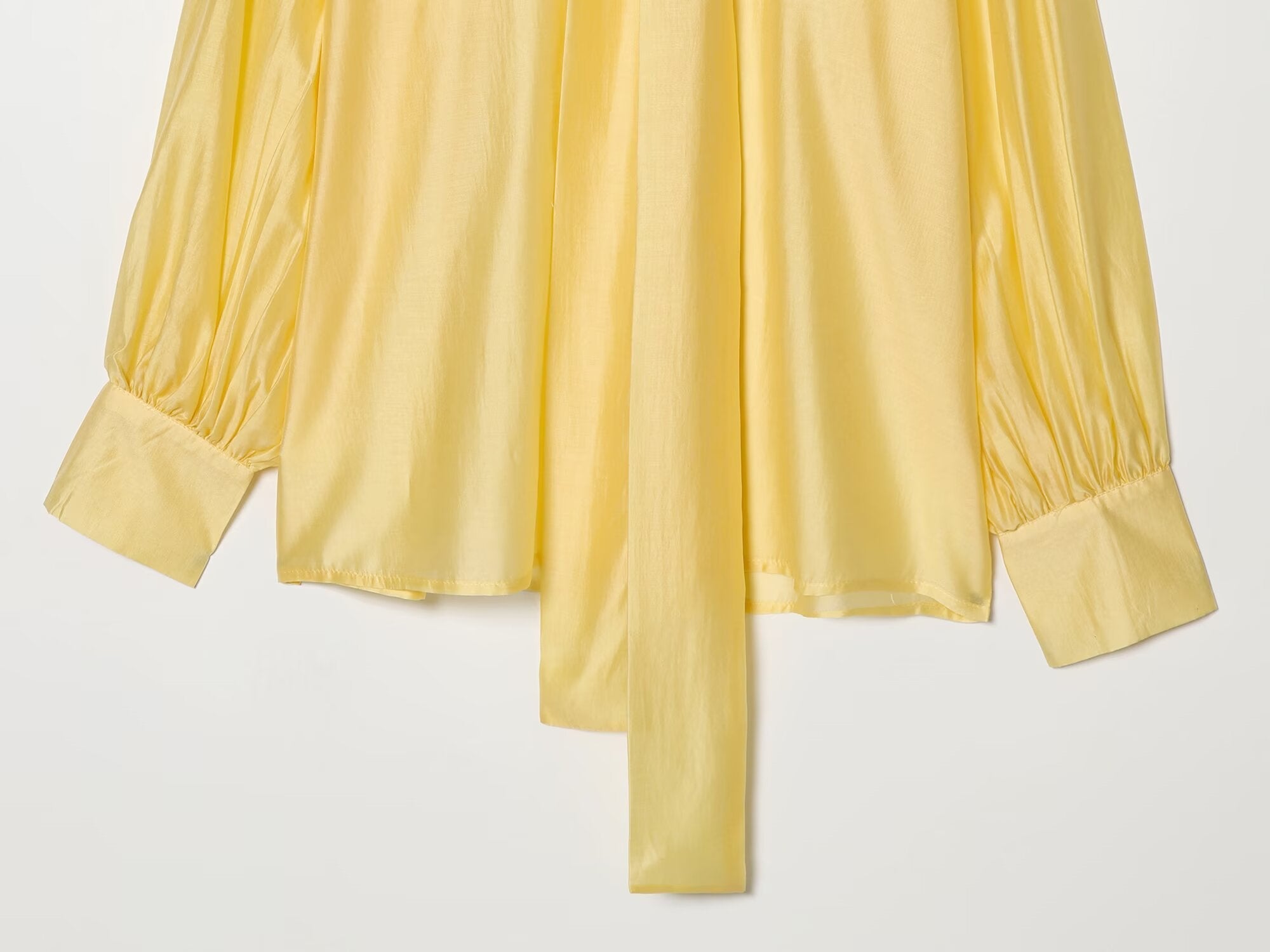 Women's scarf decoration casual satin textured shirt