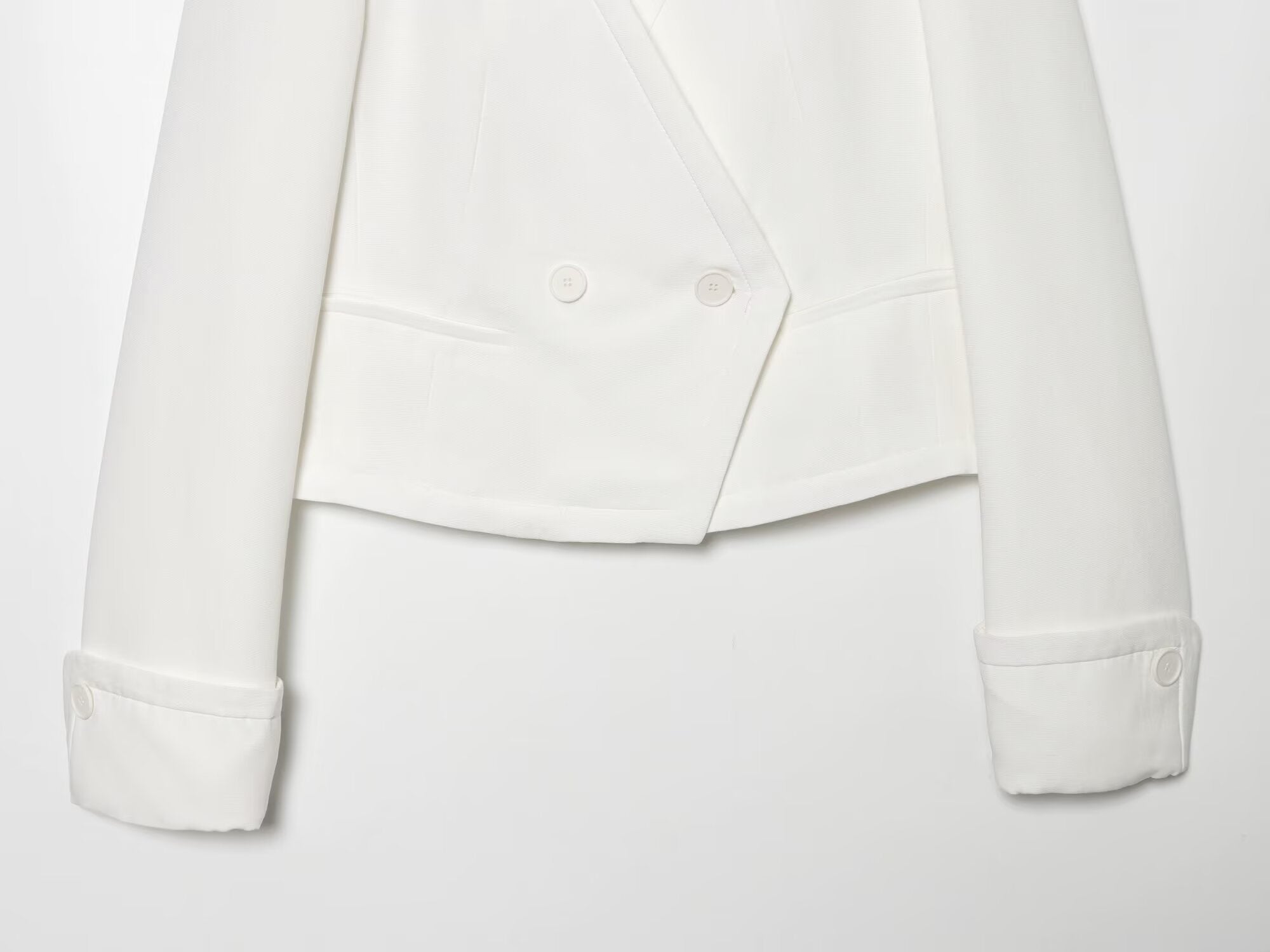 Women's short V-neck double breasted Blazer Coat