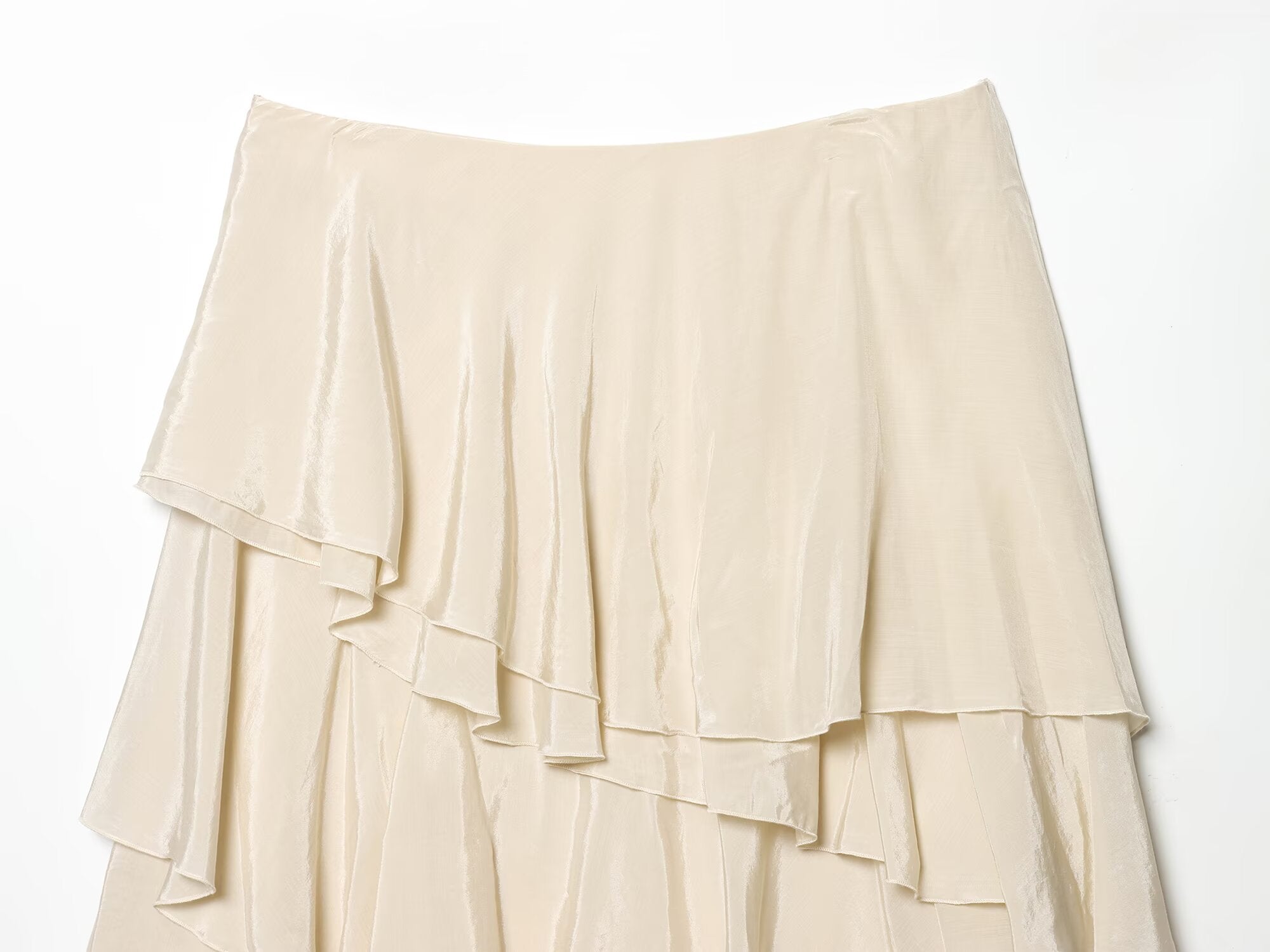 Women's layered decoration asymmetrical MIDI skirt