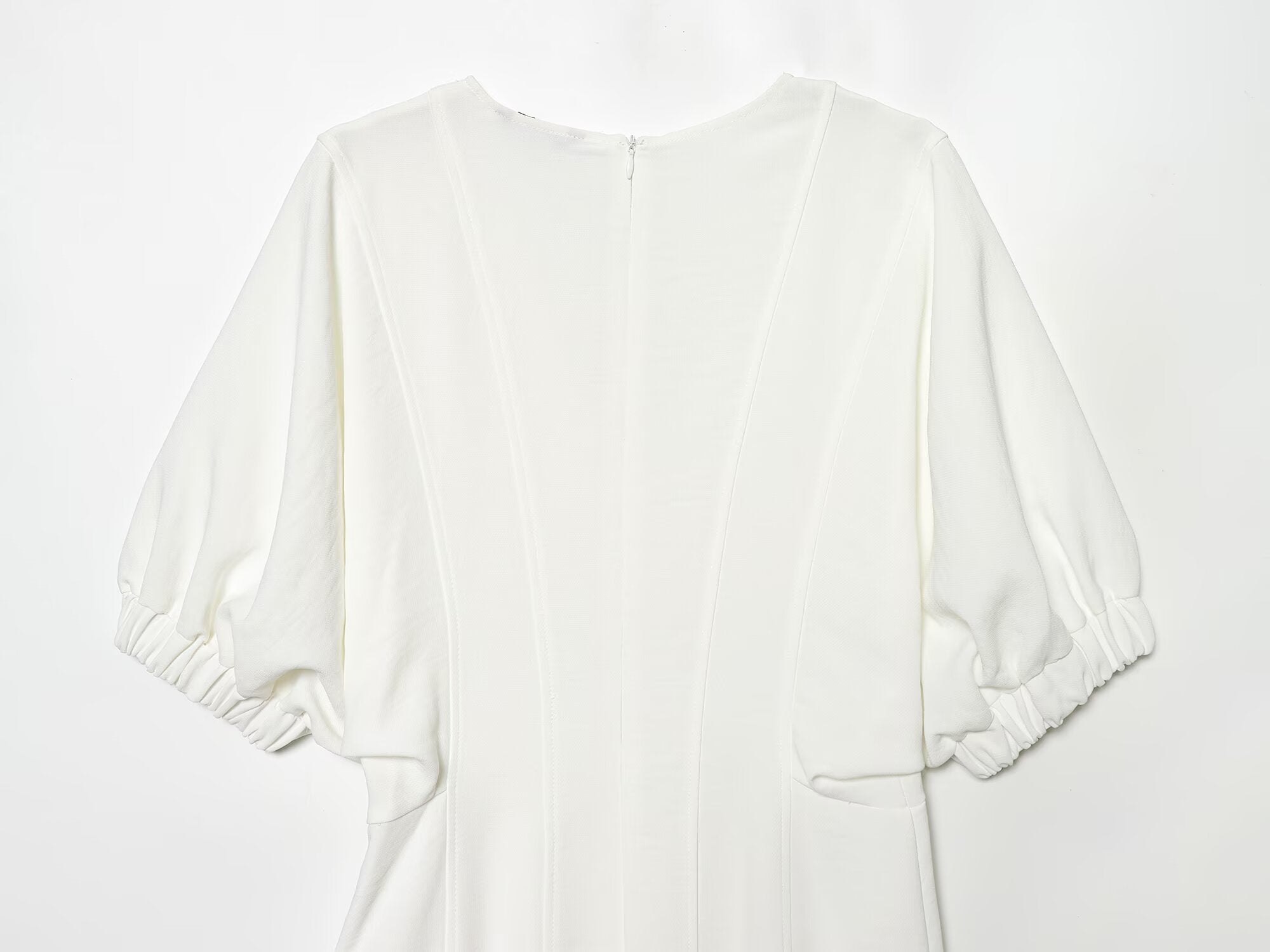 Women's V-neck Bubble Sleeve Midi Dress