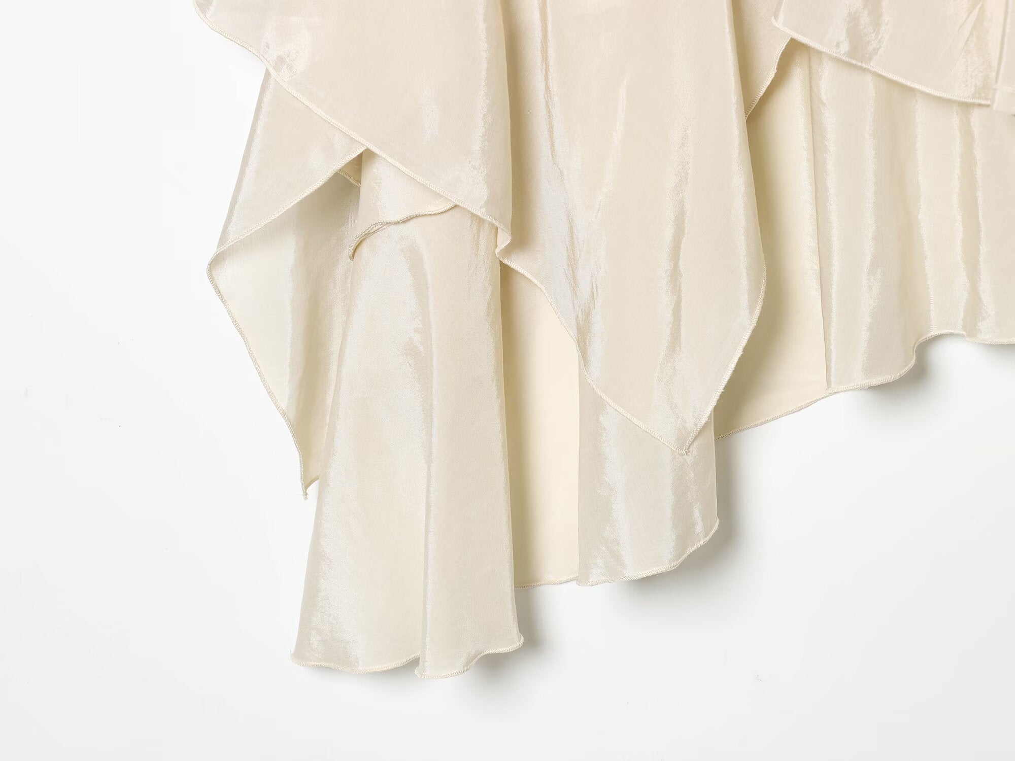 Women's layered decoration asymmetrical MIDI skirt