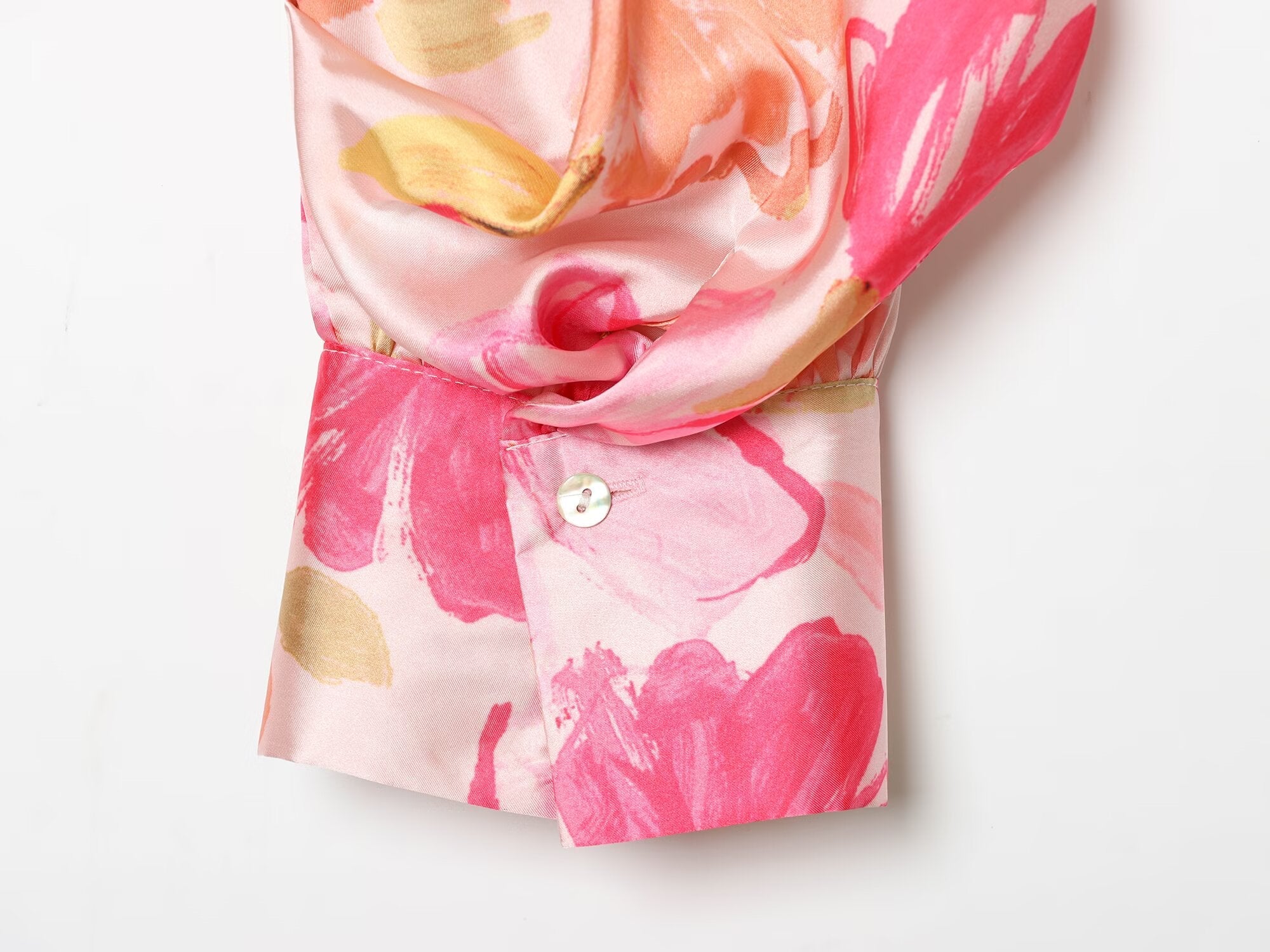 Women's satin textured floral printed shirt
