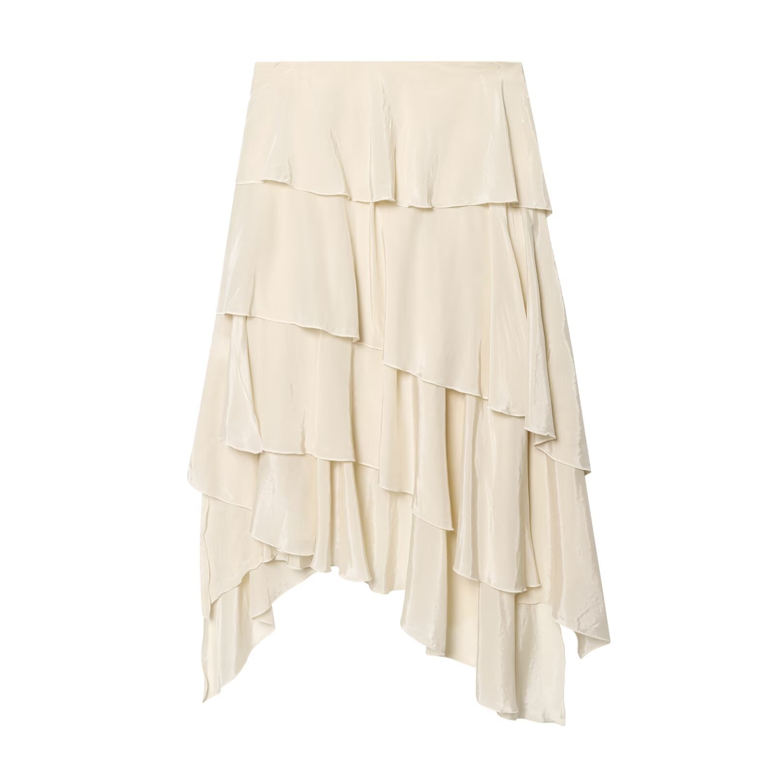 Women's layered decoration asymmetrical MIDI skirt