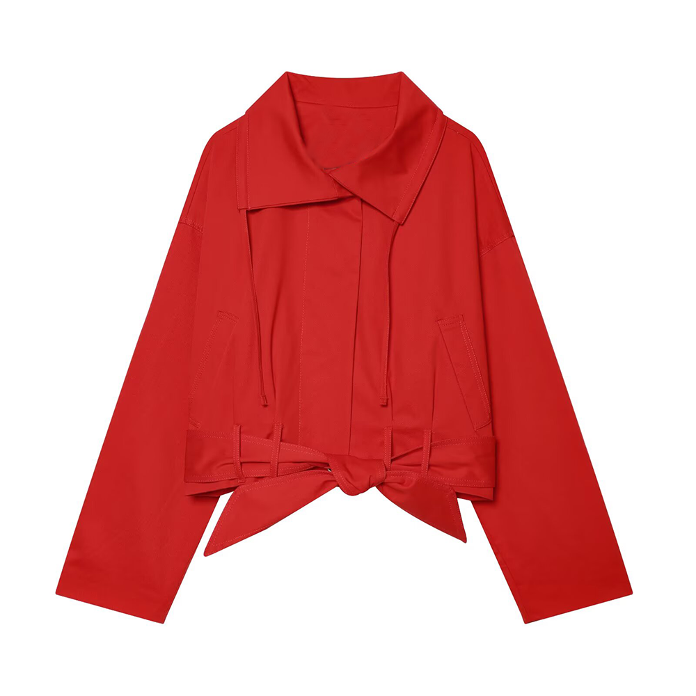 Women's With Bel long sleeved high necked jacket