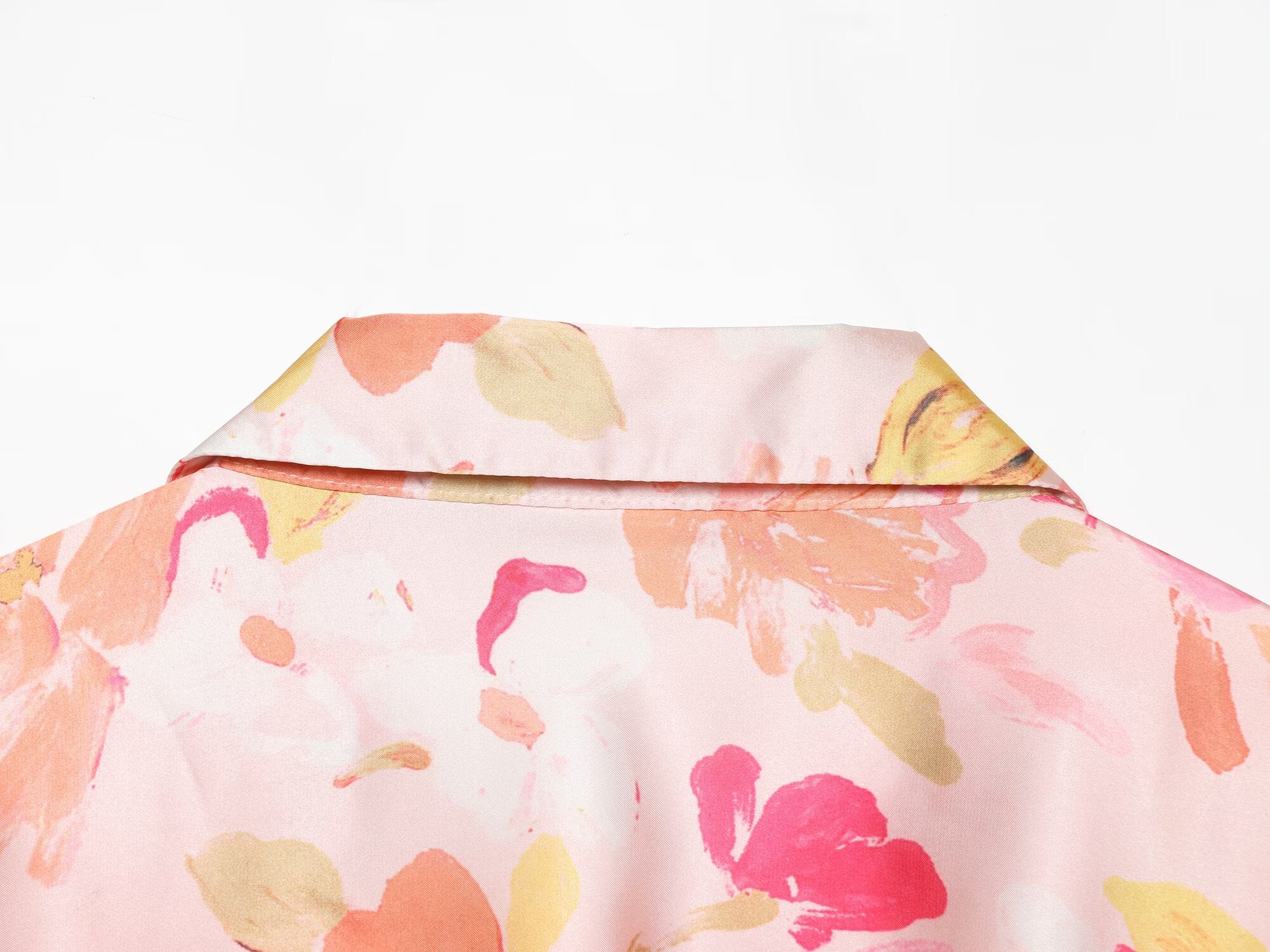 Women's satin textured floral printed shirt