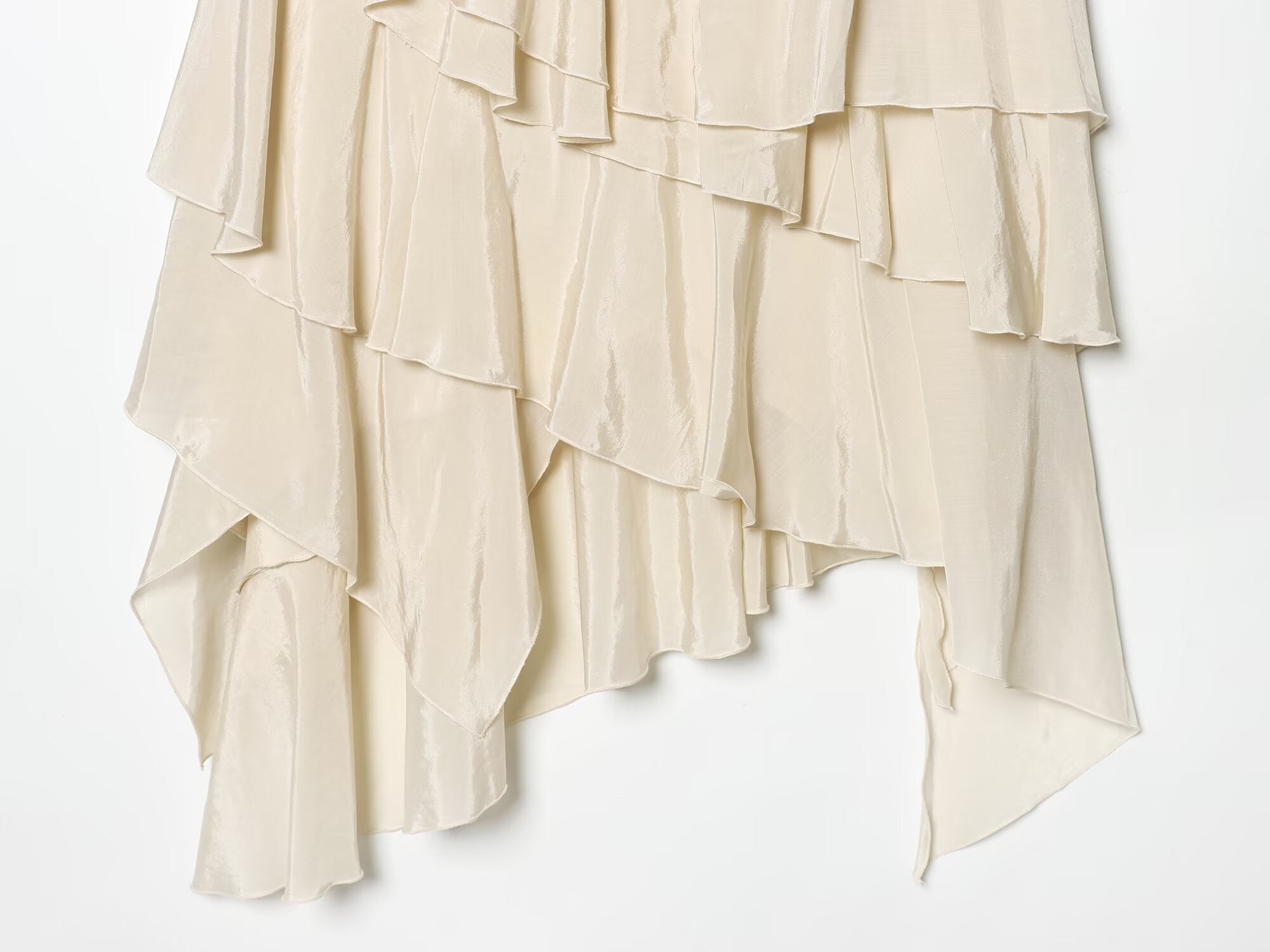 Women's layered decoration asymmetrical MIDI skirt